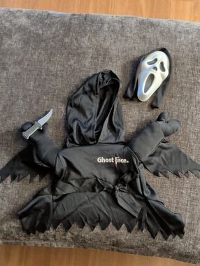 Pet Small Black Hooded Ghost Face Costume with Mask